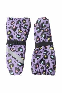 Ellos Handsker & Vanter>Collection Fleeceforede regnhandsker Windy Lilla mønstret