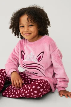 Ellos Trøjer & Cardigans>Collection Fleecetrøje med broderi Rosa