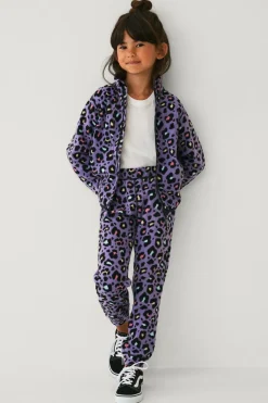 Ellos Trøjer & Cardigans>Collection Fleecetrøje lilla tigermønstret