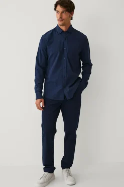 Ellos Collection Flonnelskjorte Mørkeblå melange Discount