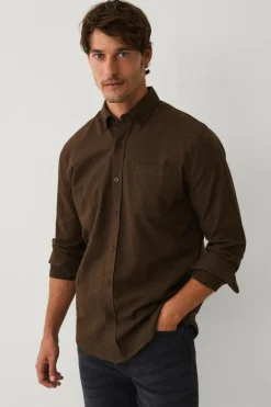 Ellos Collection Flonnelskjorte Brun melange Sale