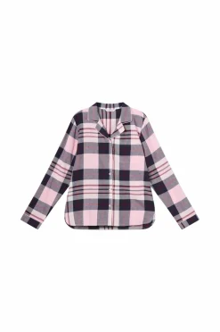 Ellos Collection Flonelpyjamas 2 dele rosa rutet Sale