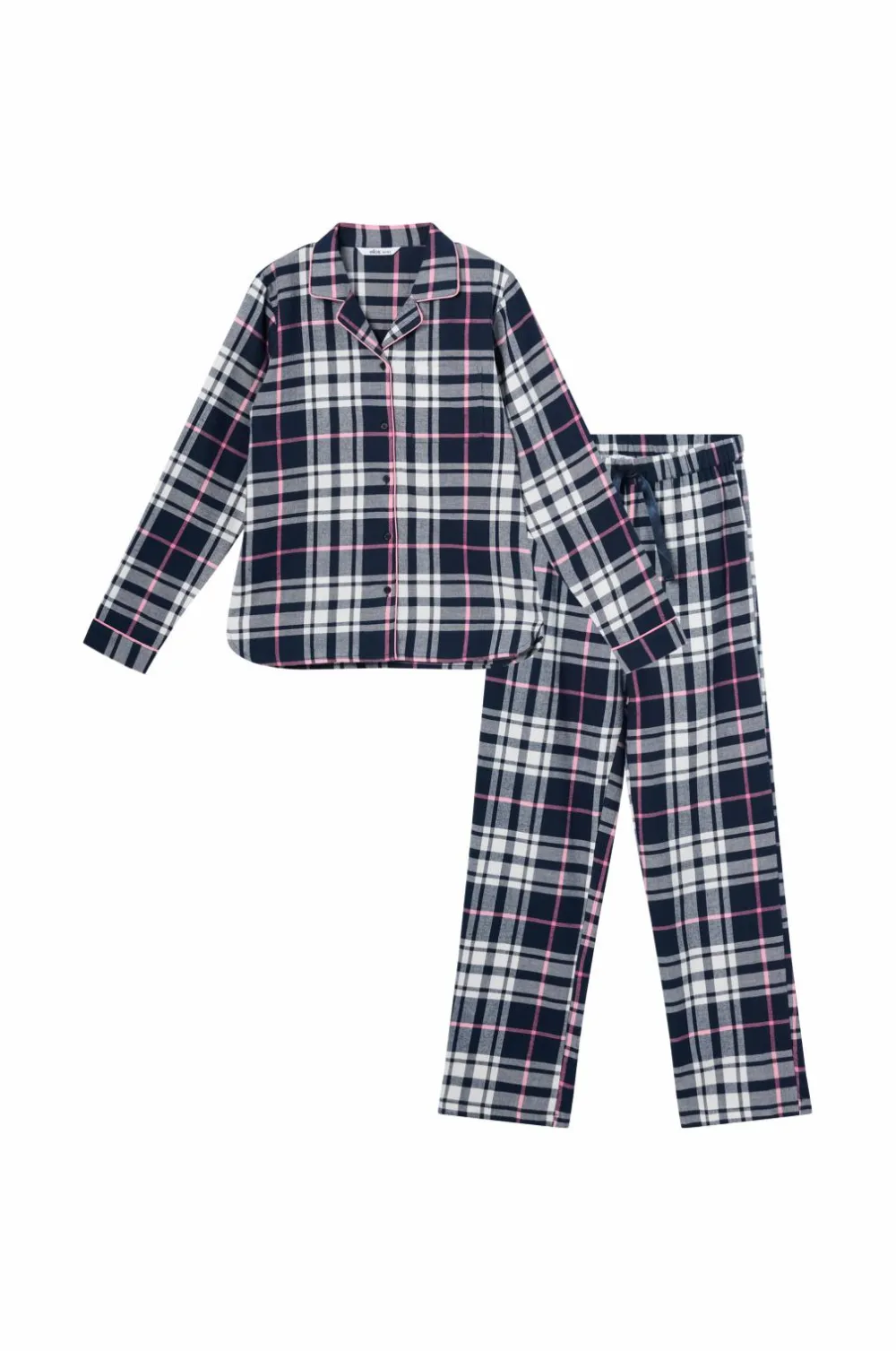 Ellos Collection Flonelpyjamas 2 dele blå