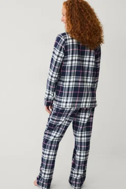 Ellos Collection Flonelpyjamas 2 dele blå