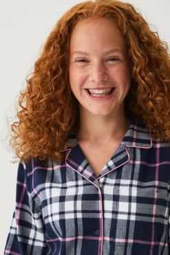 Ellos Collection Flonelpyjamas 2 dele blå