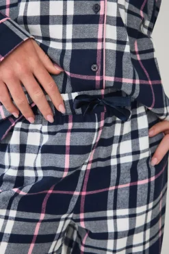 Ellos Collection Flonelpyjamas 2 dele blå