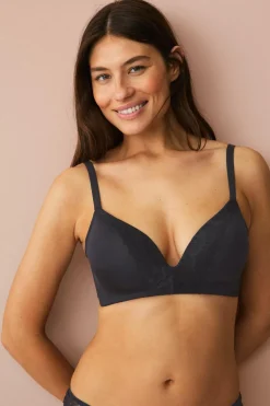 Ellos Collection Foret blød BH med blondedetaljer Sort Hot