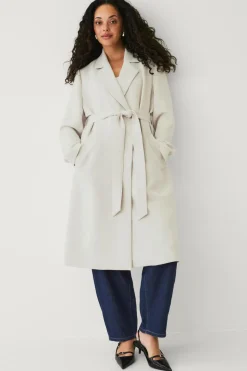 Ellos Jakker & Frakker>Collection Forårsfrakke med bælte Ecru