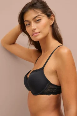 Ellos Collection Foret pushup-bh med blondedetaljer Sort Online