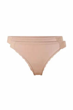 Ellos Trusser>Collection G-streng med blonder i siderne, 2-pak Beige