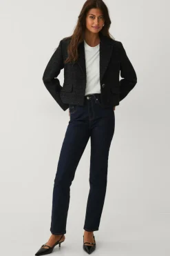 Ellos Collection Habitjakke i bouclé sort Sale