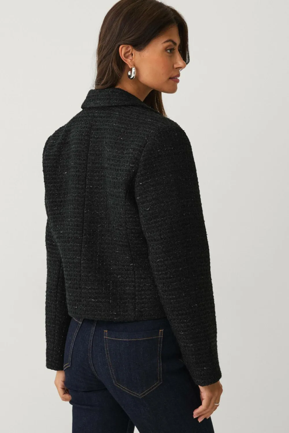 Ellos Collection Habitjakke i bouclé sort Sale