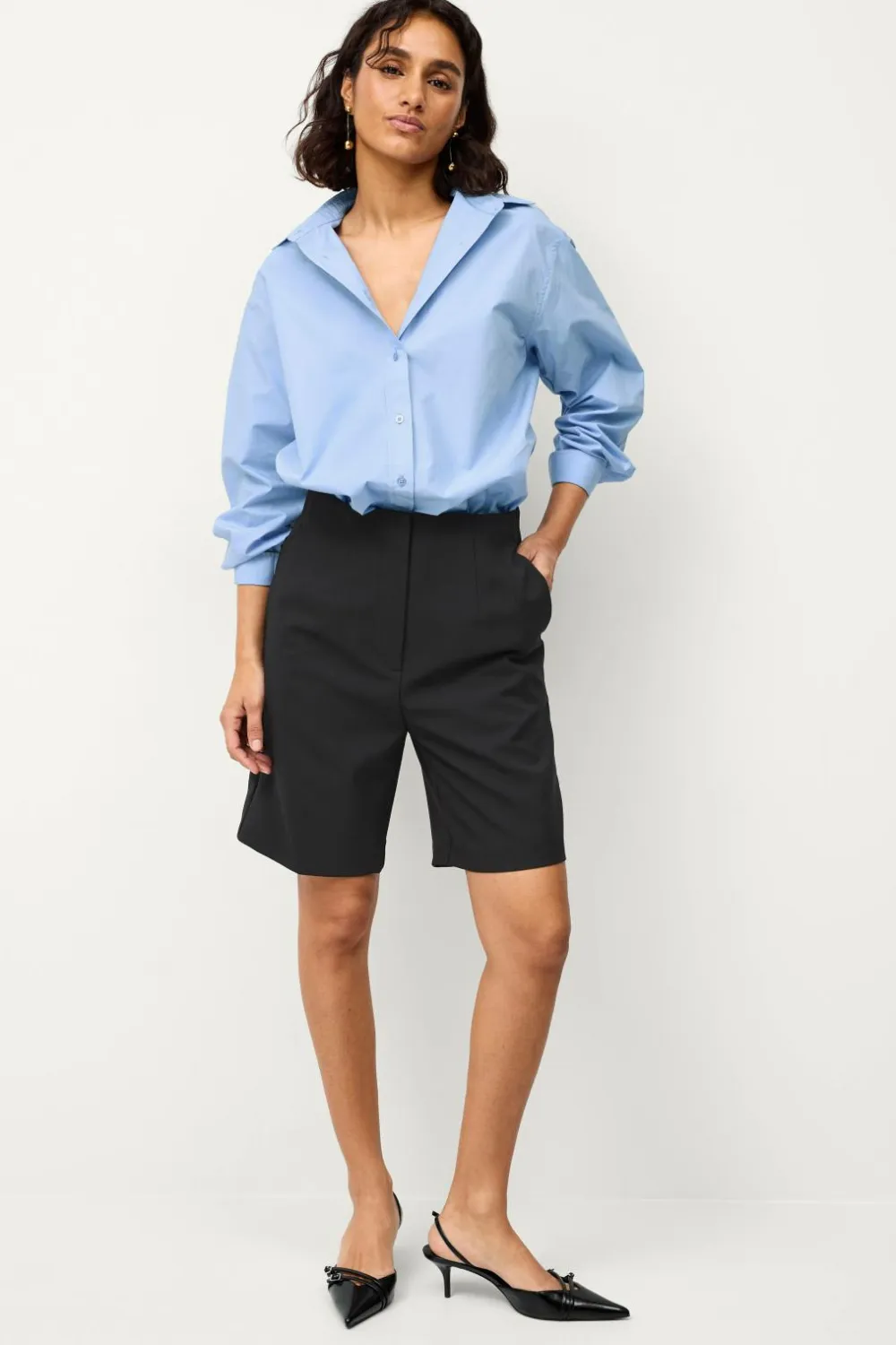 Ellos Shorts>Collection Habitshorts i stræk Sort