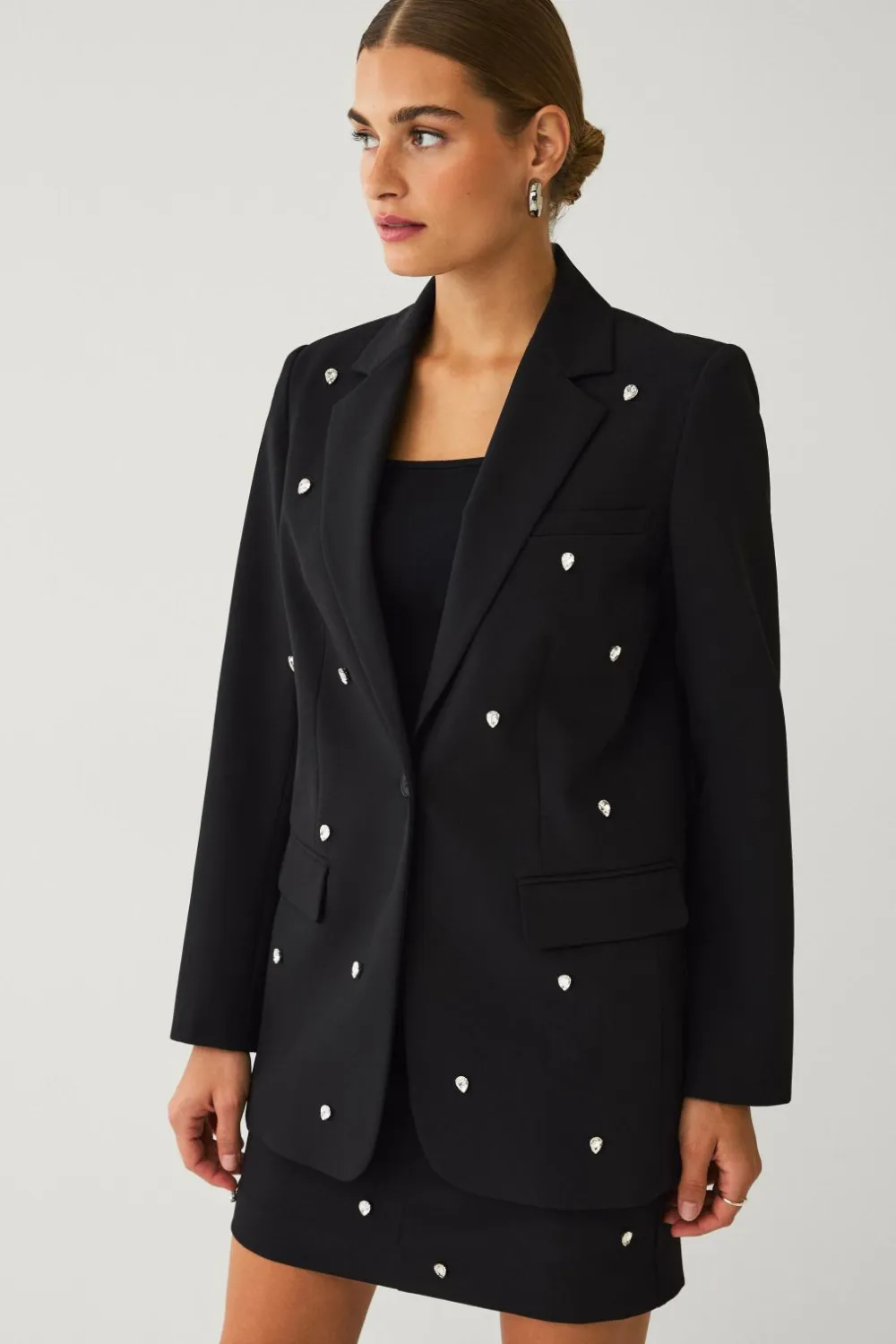 Ellos Blazere & Veste>Collection Habitjakke med rhinstene Sort