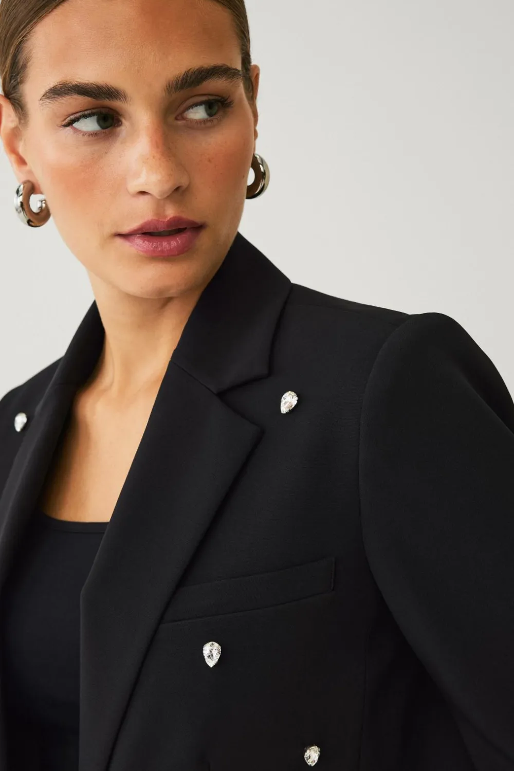 Ellos Blazere & Veste>Collection Habitjakke med rhinstene Sort