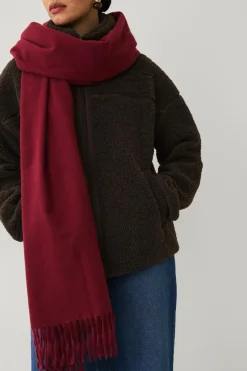 Ellos Tørklæder & Halstørklæder>Collection Halstørklæde med frynser Bourgogne