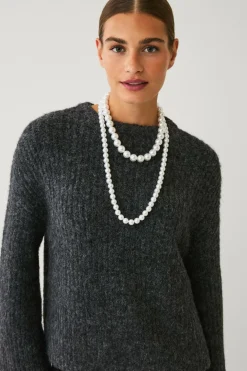 Ellos Collection Halskæde med perler 3-pak kremhvid New