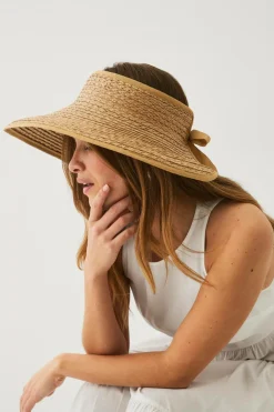 Ellos Hatte & Kasketter>Collection Hat Visor Natur Med Beige Kant