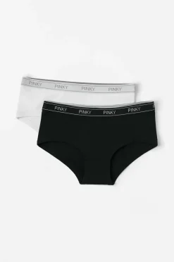 Ellos Basistøj|Undertøj>Collection Hipstertrusser Edit 2-pak Hvid + sort