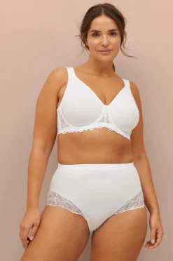 Ellos Collection Hipstertrusse med blondedetaljer Hvid