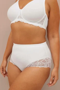 Ellos Collection Hipstertrusse med blondedetaljer Hvid