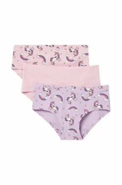 Ellos Undertøj>Collection Hipstertrusse Alma 3-pak Pink enhjørning print