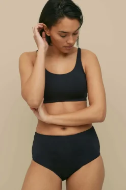 Ellos Collection Høj, helt foret bikinitrusse Sort Online