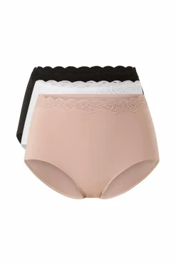 Ellos Collection Højtaljede trusser 3-pak Sort + beige + vit Clearance