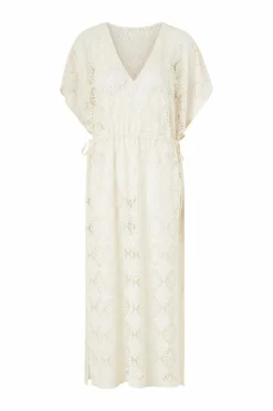 Ellos Strandtøj>Collection Hæklet kaftan-strandkjole Naturlig hvid