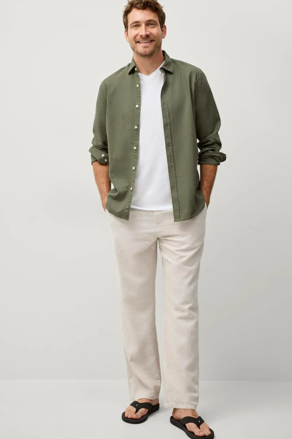 Ellos Bukser>Collection Hørbukser Beige melange