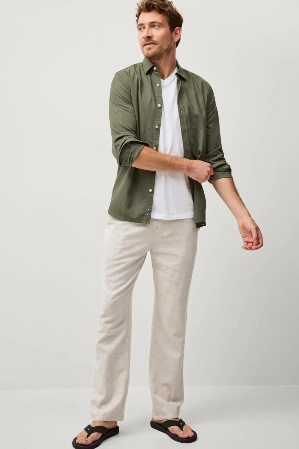 Ellos Bukser>Collection Hørbukser Beige melange