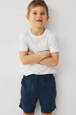 Ellos Shorts>Collection Hørshorts Melker Marineblå