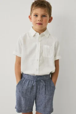 Ellos Shorts>Collection Hørshorts Melker Indigoblå