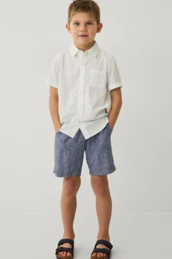 Ellos Shorts>Collection Hørshorts Melker Indigoblå