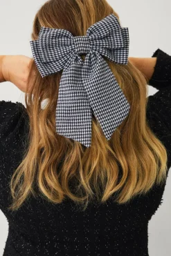 Ellos Collection Hårspænde sort hvid mønstret