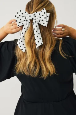 Ellos Håraccessories|Håraccessories>Collection Hårspænde Hvid sort prikket