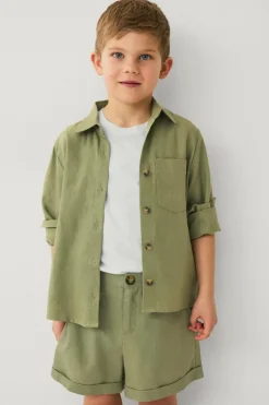 Ellos Skjorter>Collection Hørskjorte Martin Mini Grøn