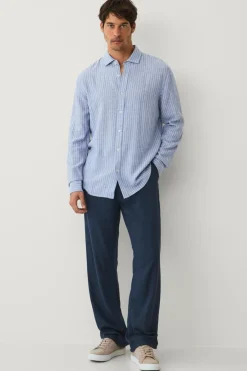 Ellos Skjorter>Collection Hørskjorte Klassisk blåstribet