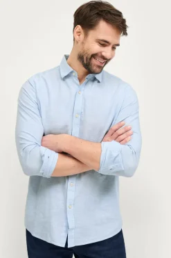 Ellos Collection Hørskjorte Lyseblå Sale