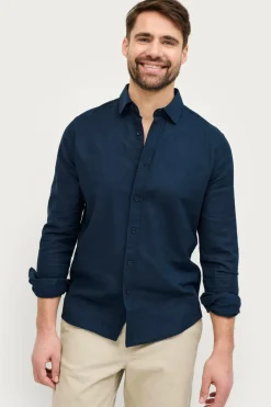 Ellos Skjorter>Collection Hørskjorte Mørkeblå