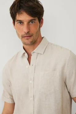 Ellos Collection Hørskjorte Beige Hot