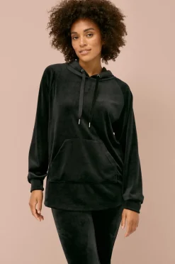 Ellos Loungewear & Homewear>Collection Hættetrøje i velour Sort