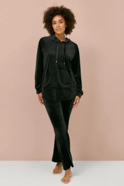 Ellos Loungewear & Homewear>Collection Hættetrøje i velour Sort