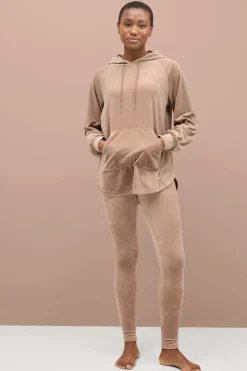 Ellos Loungewear & Homewear>Collection Hættetrøje i velour Beige