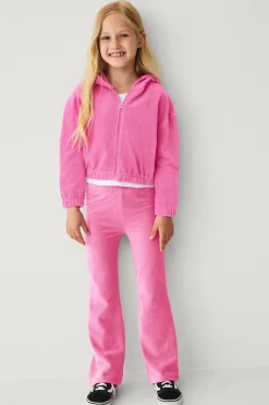 Ellos Collection Hættetrøje i velour rosa