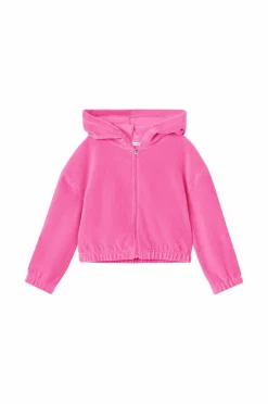 Ellos Collection Hættetrøje i velour rosa