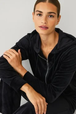 Ellos Loungewear & Homewear|Sweatshirts & Hoodies>Collection Hættetrøje i velour Sort
