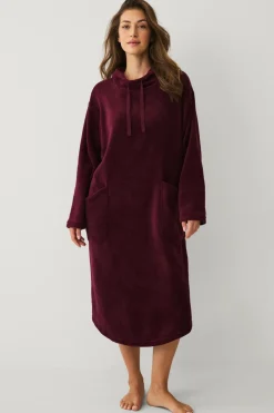 Ellos Collection Hyggelig kjole i fleece Mørkrød Online