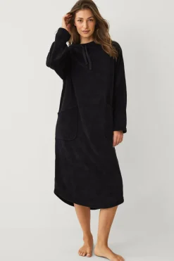 Ellos Loungewear & Homewear>Collection Hyggelig kjole i fleece Sort