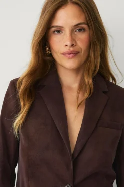 Ellos Collection Jakke i imiteret ruskind brun Outlet